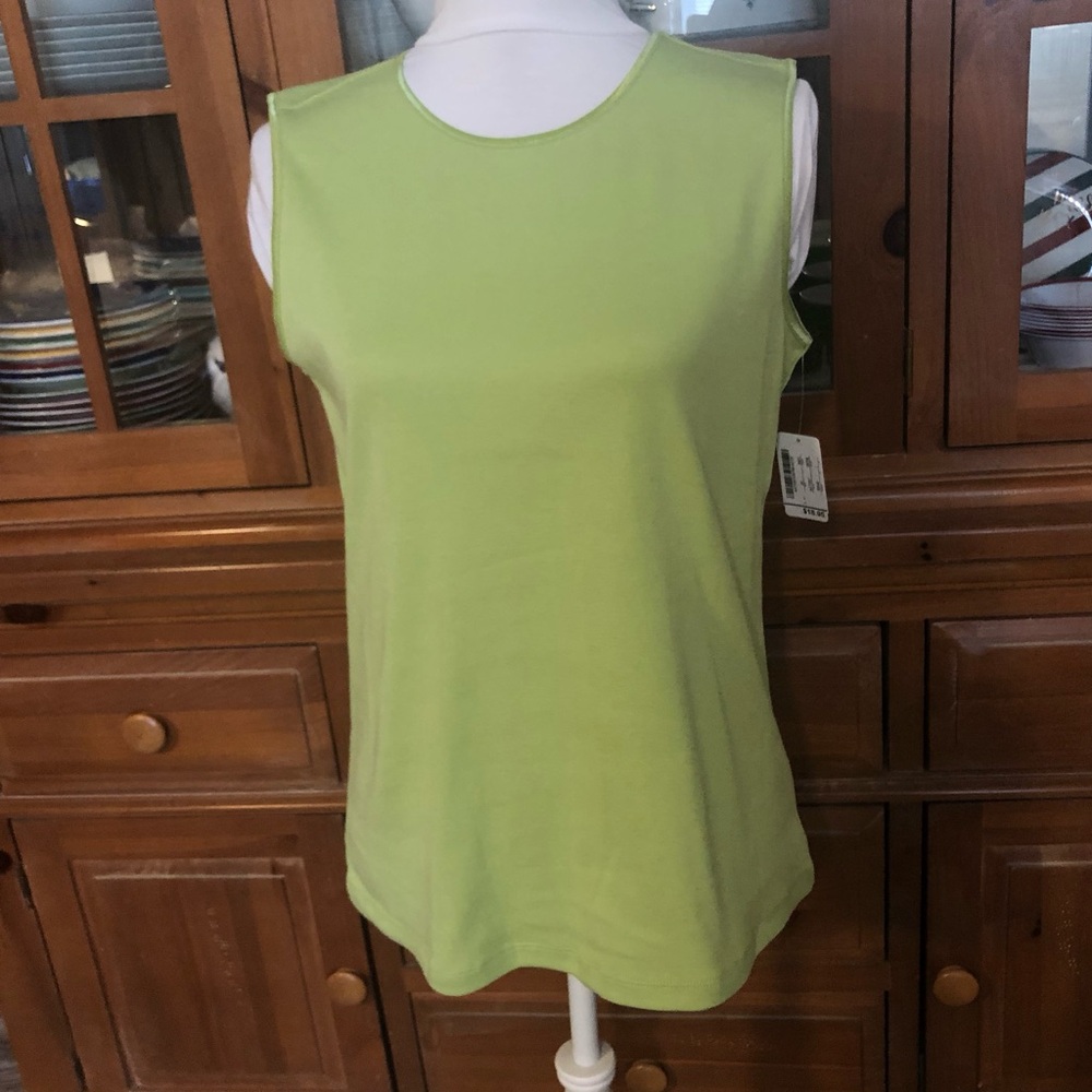 NWT Christopher & Banks Lime Green Sleeveless Tank Top